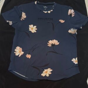 Y2K Hollister Blue and Pink Relaxed Short Sleeve Tee